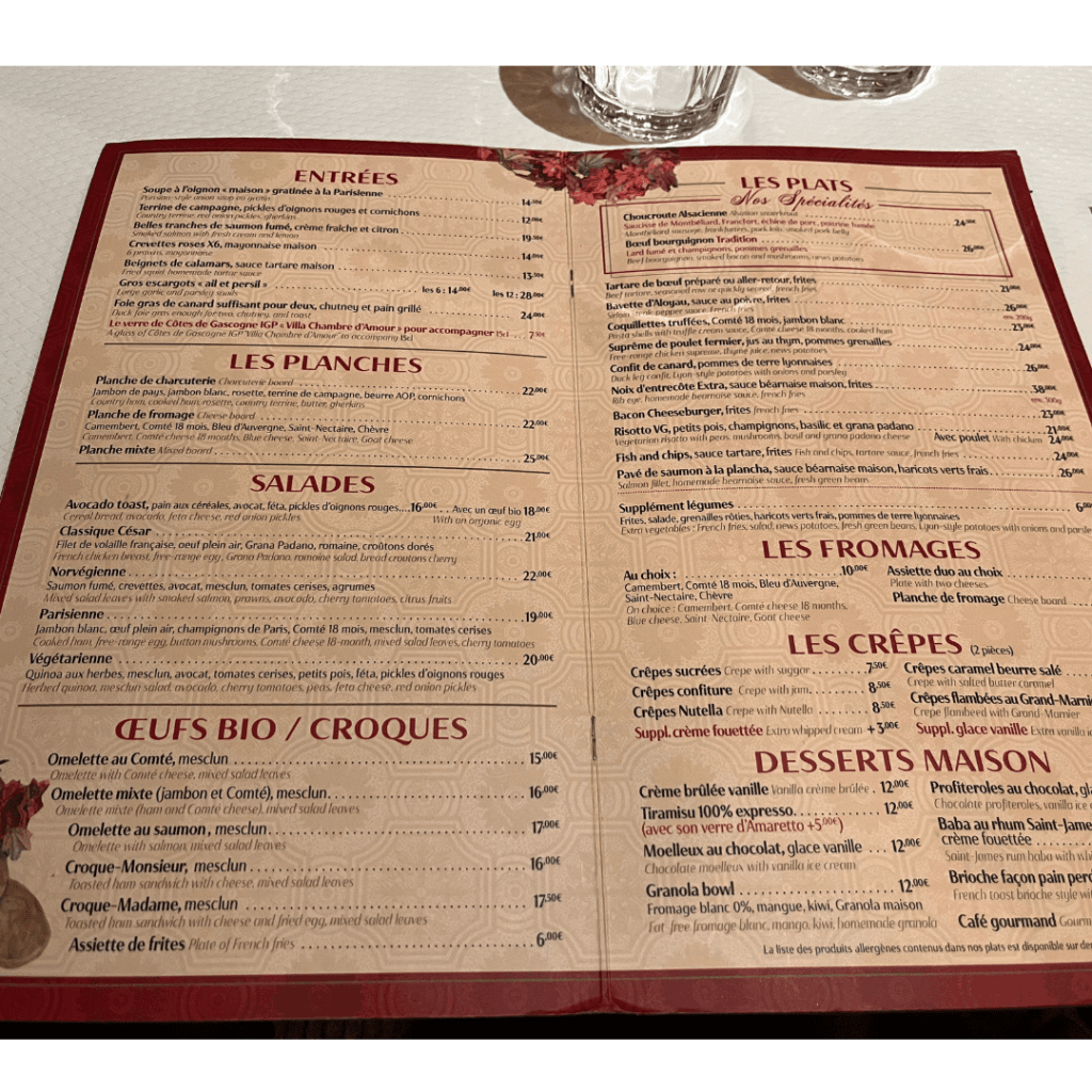 2025年冬最新版フランス・パリの物価